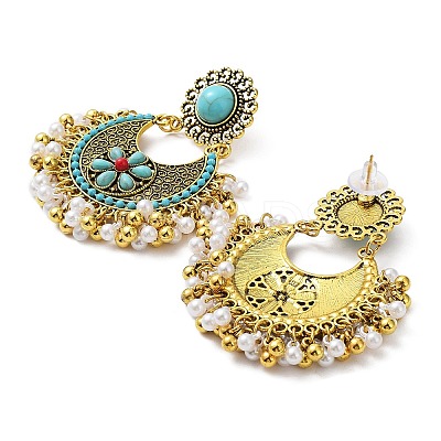 Resin Boho Stud Earrings LS-EJEW-I288-01B-1