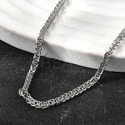 3MM 304 Stainless Steel Wheat Chain Necklaces for Men STAS-V011-03D-P-1