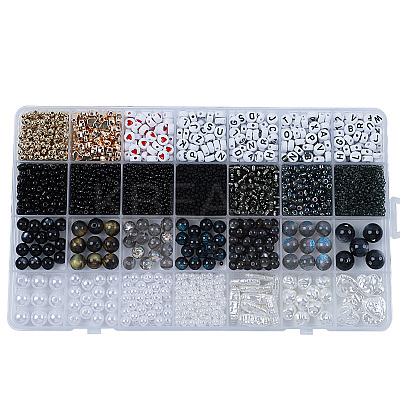 DIY 28 Style Resin & Acrylic & ABS Beads Jewelry Making Finding Kit DIY-NB0012-03B-1