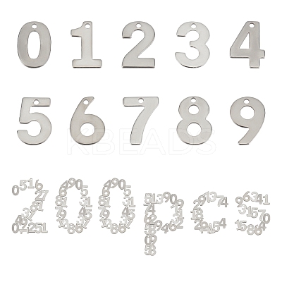 200Pcs 10 Style 201 Stainless Steel Charms STAS-SC0003-40-1