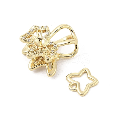 Brass Interlocking Clasps KK-U059-06G-1