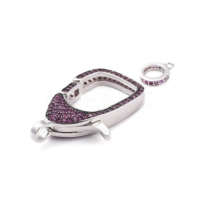 Brass Micro Pave Cubic Zirconia Lobster Claw Clasps ZIRC-F110-94P-03-1