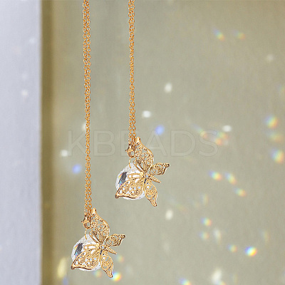 3Pcs 3 Styles Crystal Glass Teardrop Suncatchers Prisms Car Hanging Pendant Decorations HJEW-PH01676-1