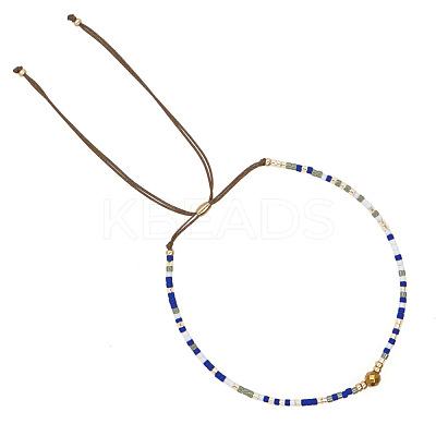 Adjustable Glass Seed Bead Slider Bracelets for Women VT9382-36-1