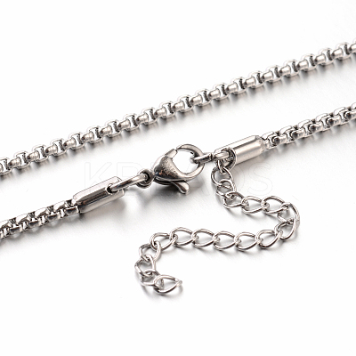 Tarnish Resistant 304 Stainless Steel Box Chain Necklaces STAS-M174-001-A-1