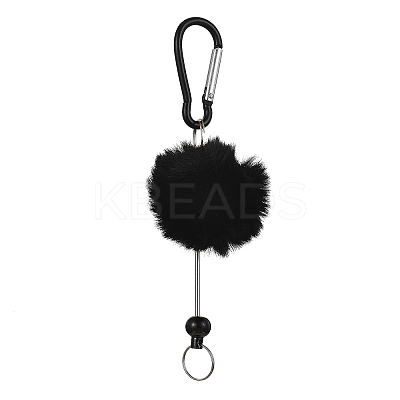 Aluminum Alloy Pom Pom Ball Beadable Keychain Bar HJEW-Q001-01D-1