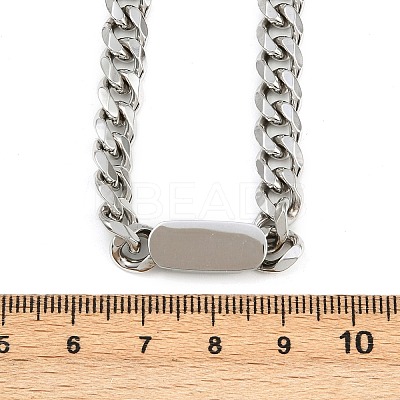 7MM 304 Stainless Steel Cuban Link Chain Necklaces for Women Men NJEW-Z093-03P-1