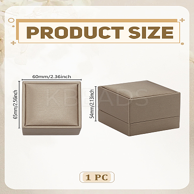 1Pc Imitation PU Leather Covered Wooden Jewelry Ring Boxes OBOX-LP0001-01A-1