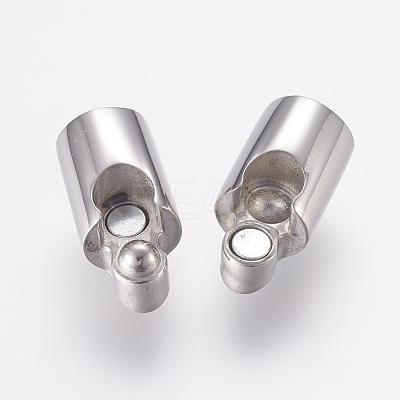 Tarnish Resistant 304 Stainless Steel Magnetic Clasps with Glue-in Ends STAS-E138-02P-1