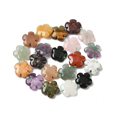 Mixed Natural Gemstone Flower Beads Strands G-L241A-07-1