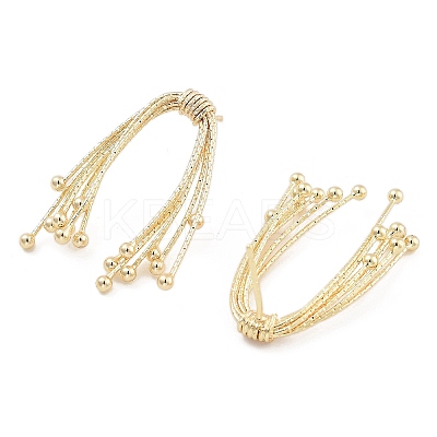 Bowknot Brass Tassel Stud Earrings for Women EJEW-S216-01G-1