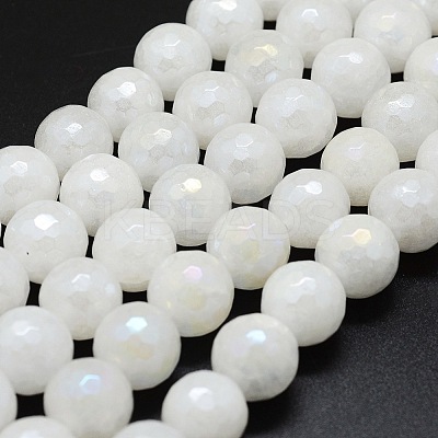 Electroplated Natural White Jade Beads Strands G-G749-05B-10mm-1