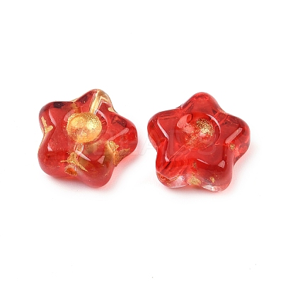 Electroplate and Golden Metal Enlaced Glass Beads EGLA-T029-02C-1
