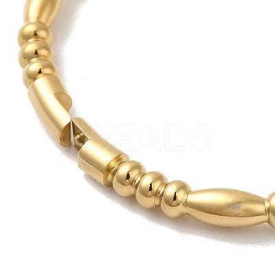Ion Plating(IP) 304 Stainless Steel Oval Bangle AJEW-Z012-01G-1