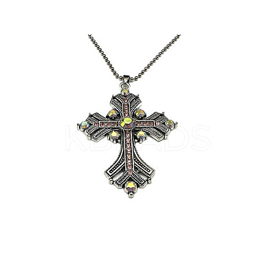 Cross Rhinestone Pendant Necklaces FK0815-1-1