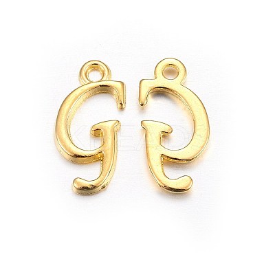 Golden Plated Alloy Letter Pendants LS-PALLOY-J718-01G-G-1