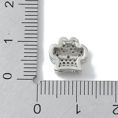 Rack Plating Brass Micro Pave Clear Cubic Zirconia Beads KK-A220-03P-1