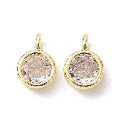 Brass Micro Pave Clear Cubic Zirconia Pendants KK-K360-13G-1
