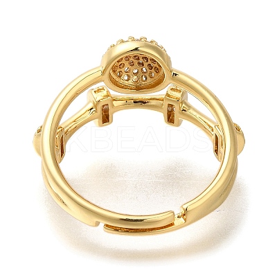 Adjustable Rack Plating Brass Micro Pave Cubic Zirconia Rings for Women RJEW-S244-01G-A-1