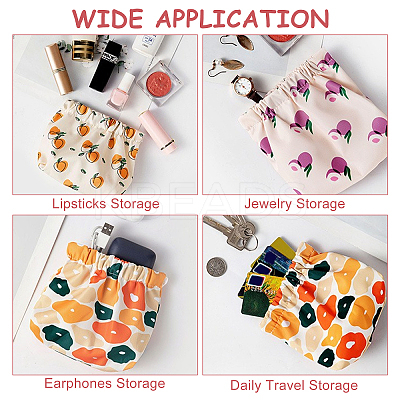 4pcs 4 style Mini Oxford Cloth Waterproof Printed Multipurpose Shrapnel Makeup Bags AJEW-CP0005-39-1