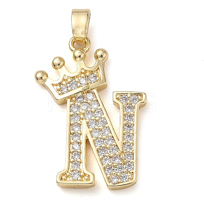 Rack Plating Brass Micro Pave Cubic Zirconia Pendants KK-D535-01N-RS-1