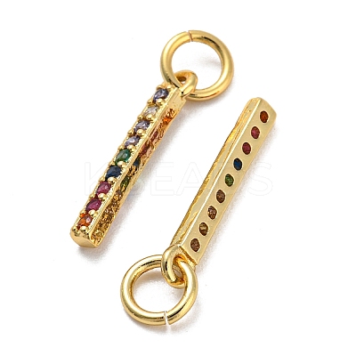 Rack Plating Brass Cubic Zirconia Pendants KK-M258-07G-1