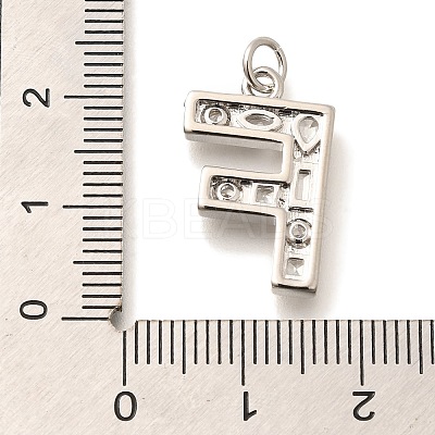 Brass Micro Pave Clear Cubic Zirconia Pendants KK-G521-01P-F-1