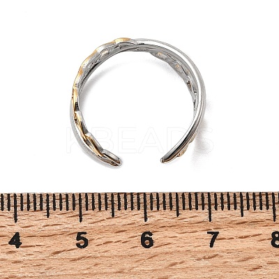 Adjustable 304 Stainless Steel Cuff Rings for Women RJEW-B150-01GP-06-1