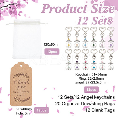 1 Set Angel Glass Pearl Pendant Decoration KEYC-BC0001-16-1