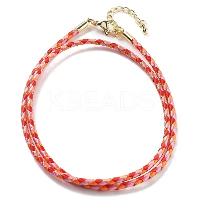 Polyester Cord Braided Necklace Makings MAK-L043-03G-29-1