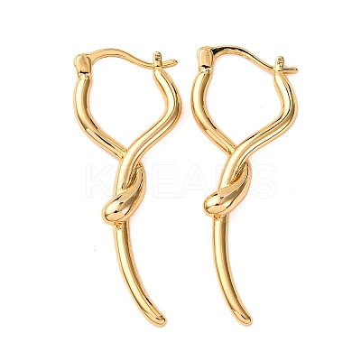 Brass Stick Hoop Earrings EJEW-A143-07G-1