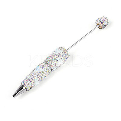 Fishtail Resin & Polymer Clay Pave Rhinestone Ball-Point Pen AJEW-T013-05J-1
