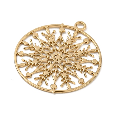 Brass Etched Metal Embellishments Connecotr Charms KKC-D001-12KCG-1