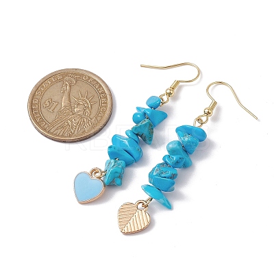 Natural & Synthetic Mixed Gemstone Chips Dangle Earrings EJEW-JE05645-1