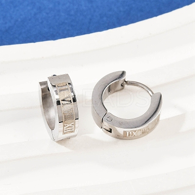 304 Stainless Steel Polishing Hoop Earrings EJEW-M106-01A-P-1
