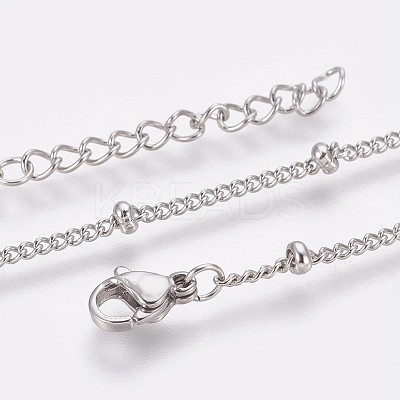 Tarnish Resistant 304 Stainless Steel Curb Chain Anklets AJEW-P069-02P-1
