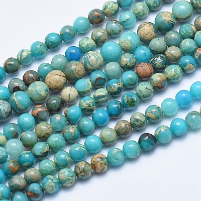 Natural Aqua Terra Jasper Beads Strands LS-G-E444-14A-4mm-1