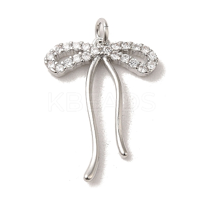 Brass Micro Pave Clear Cubic Zirconia Pendants KK-R155-01P-1