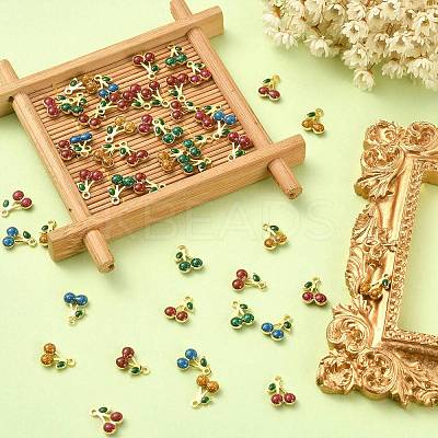 50Pcs Rack Plating Brass Enamel Pendants ENAM-CJ0004-04-1