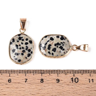 Natural Dalmatian Jasper Pendants G-N349-04F-G-1