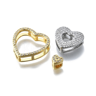 Brass Micro Pave Cubic Zirconia Pendants Set KK-V010-08GP-03-1