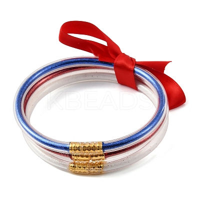 Independence Day PVC Plastic Glitter Powder Multi-Strand Bangles PL-H002-01B-1