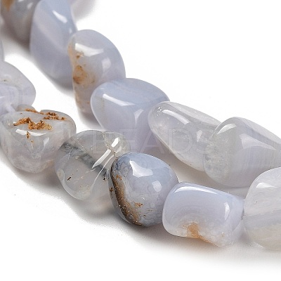 Natural Blue Lace Agate Beads Strands G-P497-01E-71-1