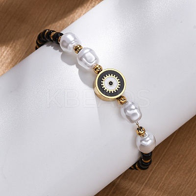 304 Stainless Steel Beaded Bracelets for Women BJEW-Z099-01G-1