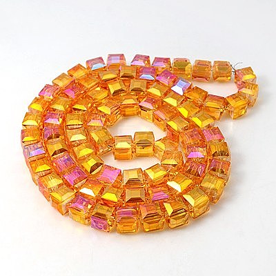 Electorplated Glass Beads EGLA-E006-3D-1