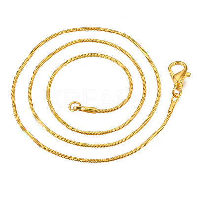 Brass Round Snake Chain Necklaces NJEW-R171-02-1