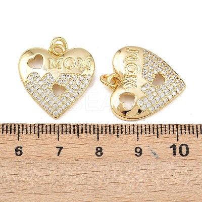 Mother's Day Brass Micro Pave Cubic Zirconia Pendants KK-L251-06G-04-1
