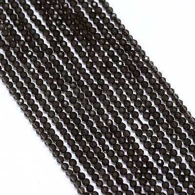 Natural Smoky Quartz Bead Strands G-G914-2mm-24-1