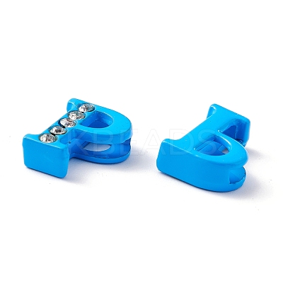 Spray Painted Zinc Alloy Slide Charms ALRI-WH0005-13P-1