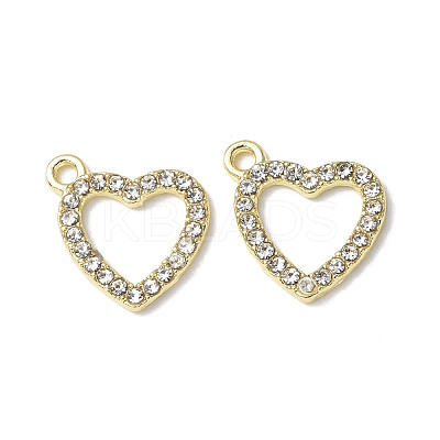 Rack Plating Alloy Rhinestone Charms PALLOY-M203-16LG-1